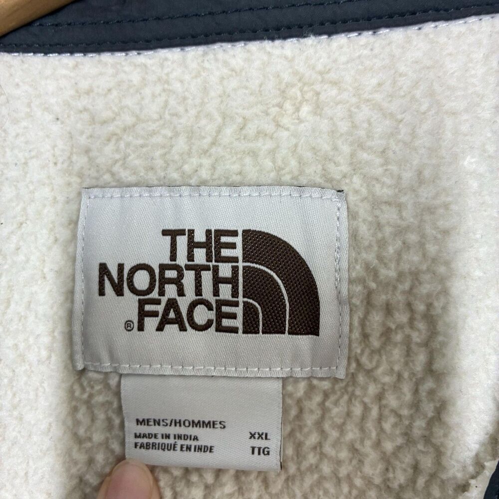 The North Face Jacket Mens 2XL Gray Plaid Sherpa Lined Flannel Shirt Jacket - Picture 10 of 16